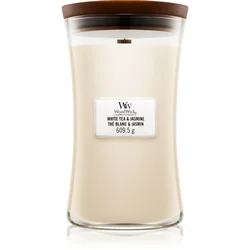 Woodwick dišeča sveča Beli čaj in jasmin, 609,5 g