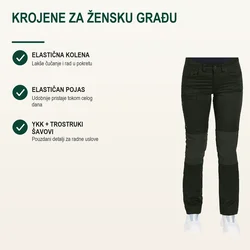 Tekton Pro Ženske radne pantalone Rover Woman, Maslinaste
