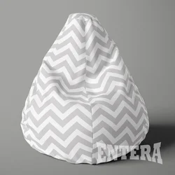 ENTERA Lazy bag - Cik cak svetlo sive i bele linije - 036