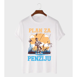 MAFIMI Muška majica Plan za penziju, Bela