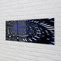 tulup.si Slika na akrilnem steklu Modra tunel 3d 140x70 cm 2 obešalnika