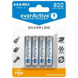 everActive PILHAS AAA EVERACTIVE 800MAH R03 - PACOTE COM 4 UNIDADES PARA DISPOSITIVOS ELETRÔNICOS