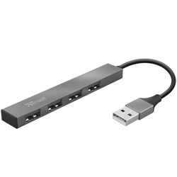 Adapter TRUST HALYX USB2.0/4xUSB/Aluminjum/siva