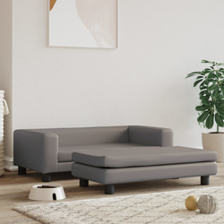 Krevet za pse s produžetkom sivi 100 x 50 x 30 cm umjetna koža