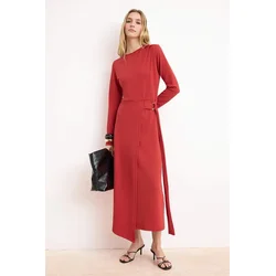 Trendyol Modest Ženska haljina Tctss26Eb00054, Crvena
