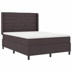 Vidaxl LED Box Spring Postelja Temno rjava 140 x 200 cm blago