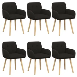 Trpezarijske stolice 6 pcs Bouclé Crna 59 x 57 x 85 cm