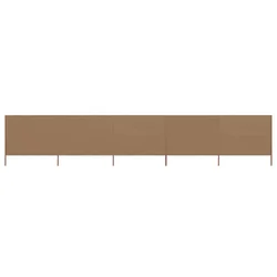 Vidaxl 5-panelni vetrobran tkanina 600x80 cm taupe