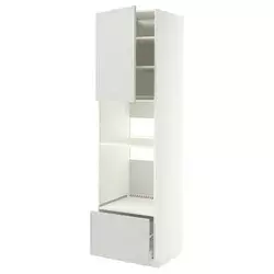 METOD / MAXIMERA Visoki element za ugradne uređaje, bela/Aspudden svetlosiva, 60x60x220 cm