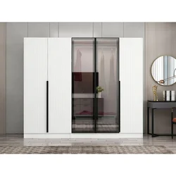 Hanah Home ormar sa reflektujućim staklom Nisa 20603, 225 cm, beli