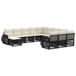 Sjedeća garnitura za vrt 12 pcs Crna poliratan