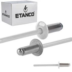 Aluminijaste odprte zakovice 4x10mm RAL 9010