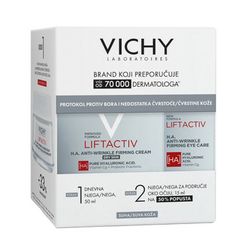Vichy LiftActiv Supreme Krema za suvu kožu, 50 ml + Nega za područje oko očiju, 15 ml PROMO