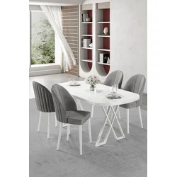 Hanah Home Trpezarijski set, 5 komada, Sivi