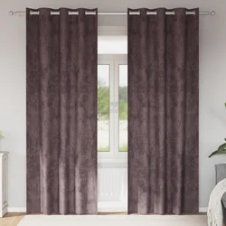 Baršunaste zavjese sa zavjesama 2 pcs Smeđa 225 x 140 cm Baršun