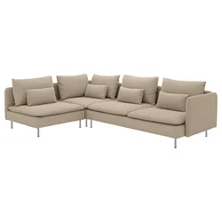 SÖDERHAMN Ugaona sofa, 4-sed, bez stranice/Kelinge bež