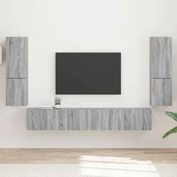 Set TV komoda Zidne 4 pcs Siva Sonoma Konstruirano drvo
