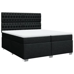 Vidaxl Box spring postelja z vzmetnico črn 200x200 cm blago