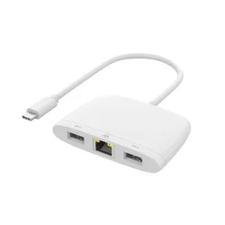 Adapter usb type-c na ethernet rj45 100mbps + usb-a 5gbps + usb-a 480mbps 18cm (otn- uc552d) onten ( AD486 )