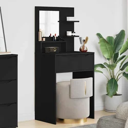 vidaXL Toaletne mize za spalnice s predalom Črna 80 x 39,6 x 135 cm