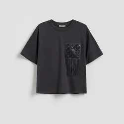 Reserved - T-shirt sa ukrasnim detaljem
