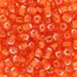 Kašaste perle (seed beads) 4 mm providna sa srebrnom linijom narandasta
