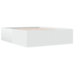 Vidaxl Posteljni okvir bel 160x200 cm inženirski les
