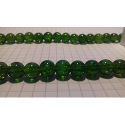 Ispucale staklene perle kugla 8 mm zelena