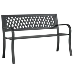 Vidaxl Vrtna klop črna 120 cm jeklo