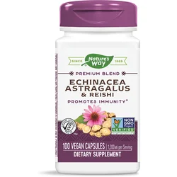 Natures Way - Ehinaceja, Astragalus & Reishi, 100 kapsul