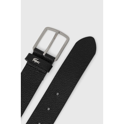 Pas in usnjeni etui Lacoste črna barva