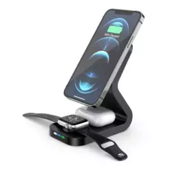 Bezicni punjac B-16 3u1 magnetni za iPhone,Airpods,Apple Watch 15W crni