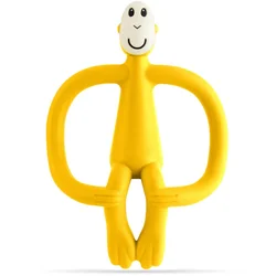Matchstick Monkey grizalo z masažno zobno ščetko, rumeno