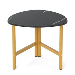 Northix Trikotna klubska mizica kovinske noge rustikalno rjava 60 cm