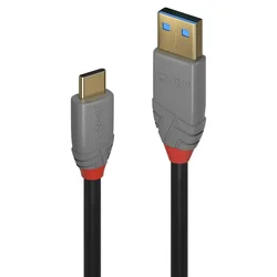 Lindy USB 3.2 kabel tipa A do C 0,5 m, 5A PD, Anthra Line, 36910