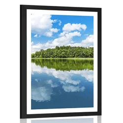Plakat s paspartujem narava v poletju - 60x90 white