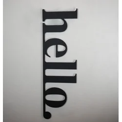 Wallity APT101LS Zidna dekoracija Hello, 30x99cm, Crna