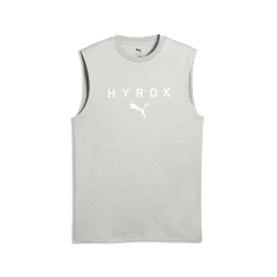 Mens Puma x HYROX Cut-Off Tank, Gray, Size XXL, Performance
