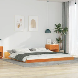 vidaXL Konstrukcija postelje Voščeno rjava 200 x 220 cm Trdna borovina