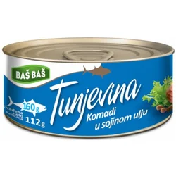 TUNA KOMADI U SOJINOM ULJU BAS BAS 160G