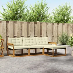 Set vanjskih sofa 4 kom. Prirodna i krem