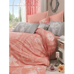 LEssentiel Maison Ranforce komplet posteljina Madam Lili, 200x220cm, Kajsija-siva