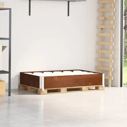 Vidaxl vidaXL Paletna ograja rjava 120x80 cm masivna borovina