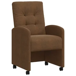 Vidaxl Jedilni stoli s kolesi s kolesi 2 szt. Rjava 58 x 67 x 97 cm