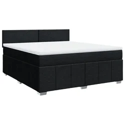 Vidaxl Box spring postelja z vzmetnico črna 180x200 cm blago