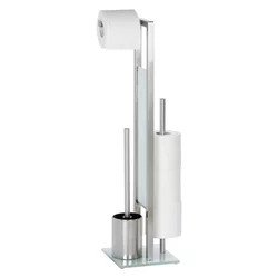 WENKO 21564100 - WC četka RIVALTA 18x70 cm nerđajući čelik/srebrna/bela/crna