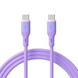 Akyga Kabel USB tipa C / USB tipa C 1m AK-USB-70 60W silikonski vijoličen