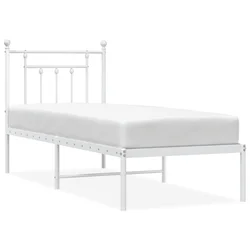 Vidaxl Kovinski posteljni okvir brez vzmetnice z vzglavjem 75x190 cm