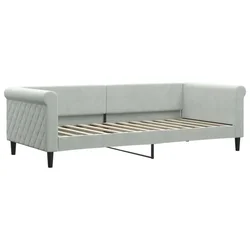 Vidaxl Raztegljiva postelja svetlo siva 90x200 cm žamet