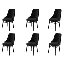 Hanah Home Set 6 trpezarijskih stolica Pare Crni